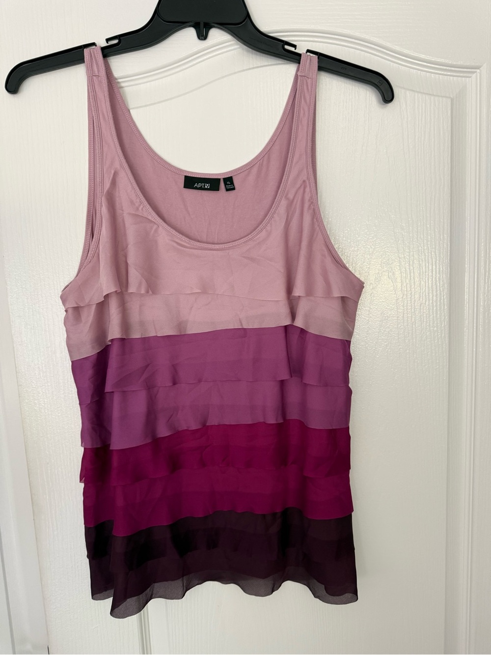 Apt. 9 Ombré Ruffle Tank Top - Light Pink to Plum